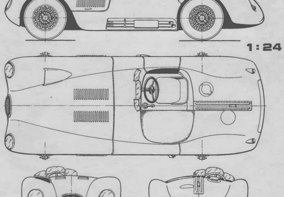 Jaguar C-Type (1951) (Jaguar C-type (1951)) - drawings of the car